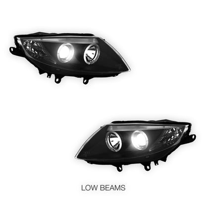 BMW Z4 E85 / E86 (2003 - 2008) Halogen Model Black CCFL Angel-Eyes Projector Headlights LH + RH