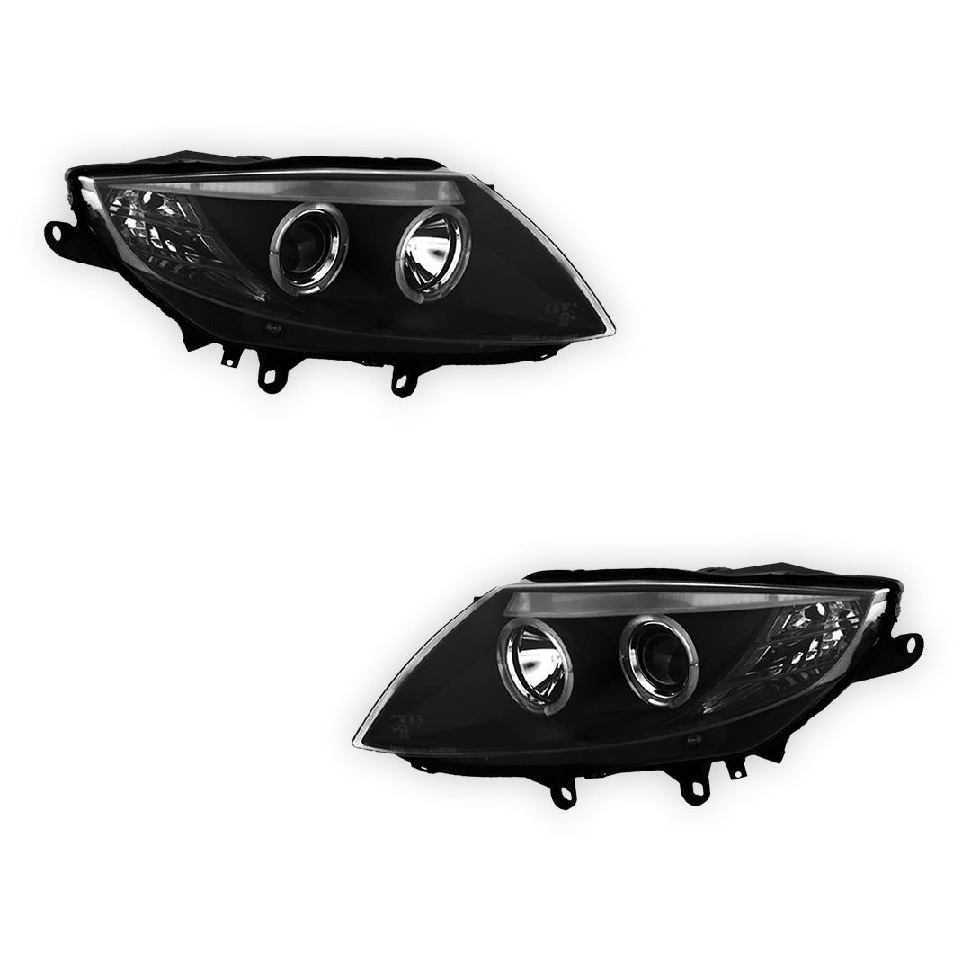 BMW Z4 E85 / E86 (2003 - 2008) Halogen Model Black CCFL Angel-Eyes Projector Headlights LH + RH