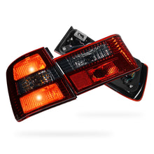 BMW 5 Series E34 (1987 - 1996) Smoked Red Halogen Tail Lights with Trunk Garnish Panel LH + RH