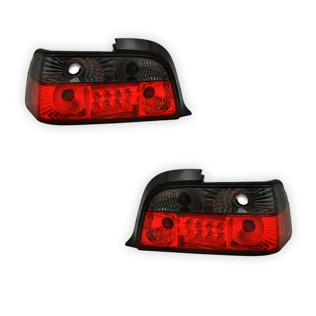 BMW 3 Series E36 (1991 - 1999) Smoked Red 3D LED Tail Lights LH + RH