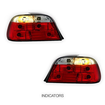 BMW 7 Series E38 (1995 - 2001) Clear Red Halogen Tail Lights LH + RH