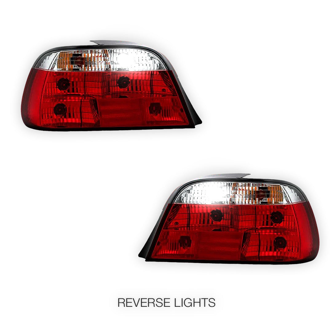 BMW 7 Series E38 (1995 - 2001) Clear Red Halogen Tail Lights LH + RH
