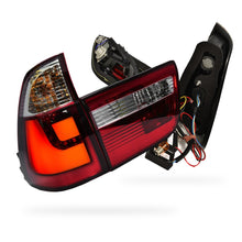 BMW X5 E53 (2000 - 2003) Clear Red 3D LED Stripe Bar Tail Lights and Trunk Garnish LH + RH