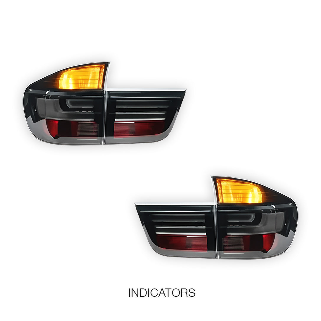 BMW X5 E70 (2007 - 2010) Smoked Facelift X5M Style LED Tail Lights LH + RH