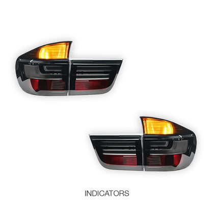 BMW X5 E70 (2007 - 2010) Smoked Facelift X5M Style LED Tail Lights LH + RH