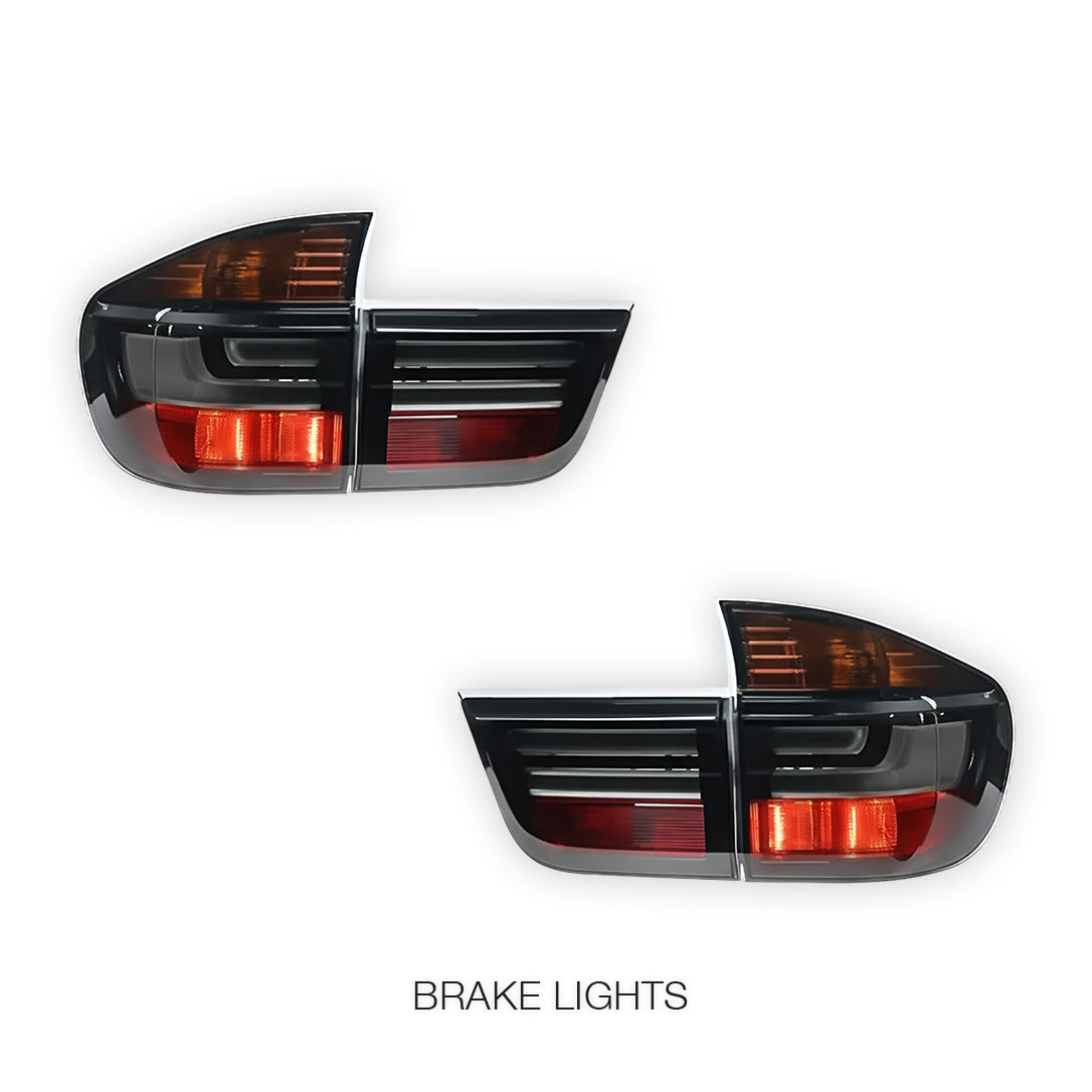 BMW X5 E70 (2007 - 2010) Smoked Facelift X5M Style LED Tail Lights LH + RH