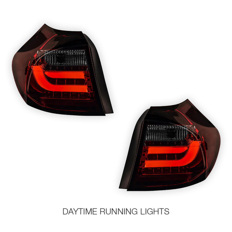 BMW 1 Series E81 / E87 Pre LCI (2004 - 2006) Clear Red 3D LED Tail Lights LH + RH