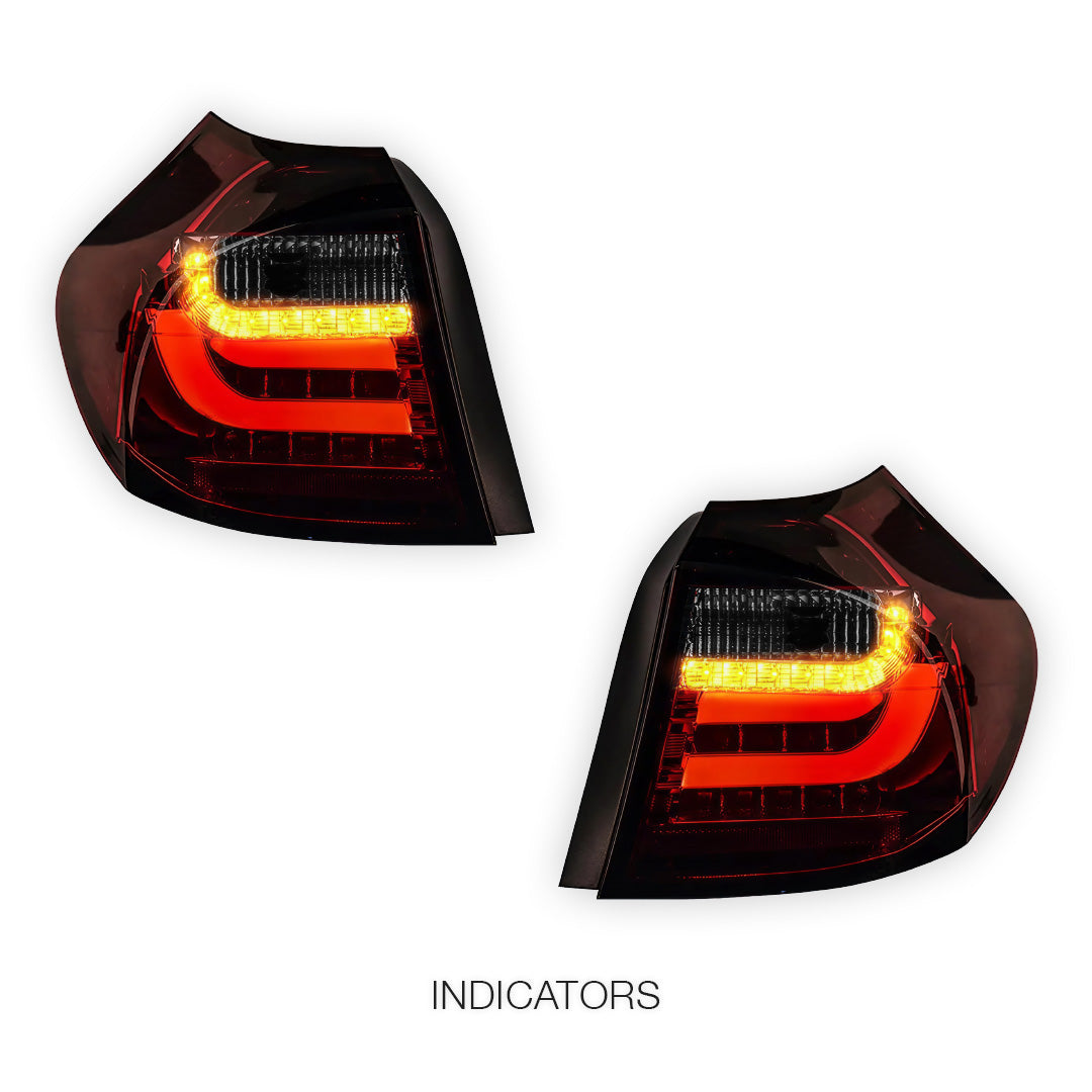 BMW 1 Series E81 / E87 Pre LCI (2004 - 2006) Clear Red 3D LED Tail Lights LH + RH