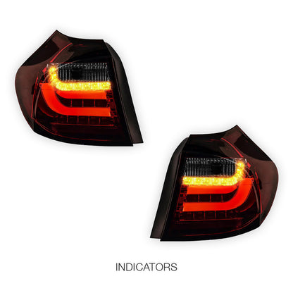BMW 1 Series E81 / E87 Pre LCI (2004 - 2006) Clear Red 3D LED Tail Lights LH + RH