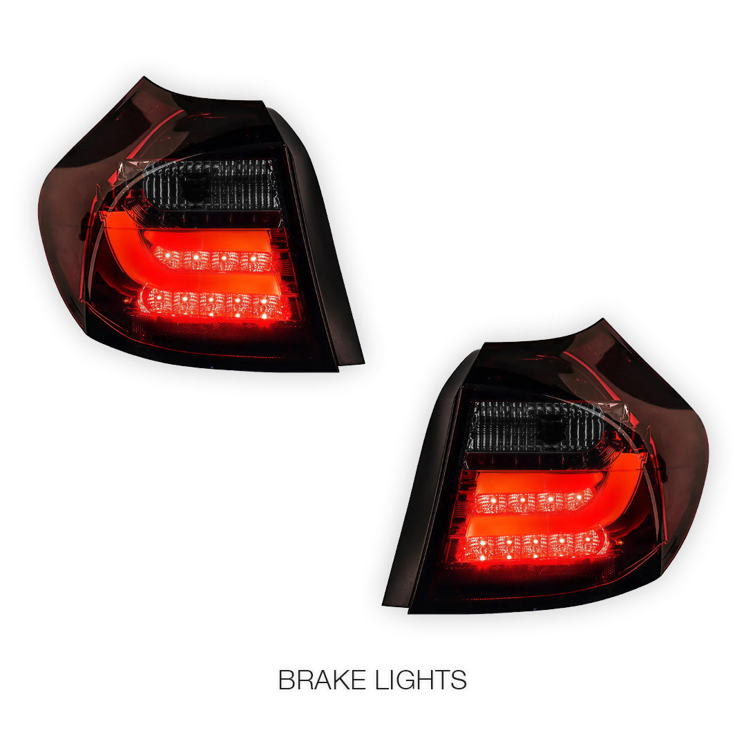 BMW 1 Series E81 / E87 Pre LCI (2004 - 2006) Clear Red 3D LED Tail Lights LH + RH