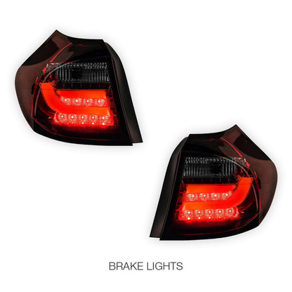 BMW 1 Series E81 / E87 Pre LCI (2004 - 2006) Clear Red 3D LED Tail Lights LH + RH