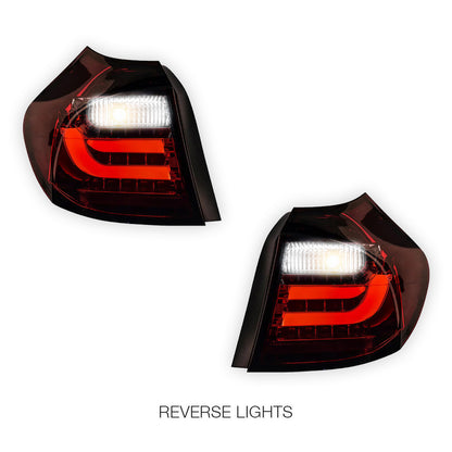 BMW 1 Series E81 / E87 Pre LCI (2004 - 2006) Clear Red 3D LED Tail Lights LH + RH