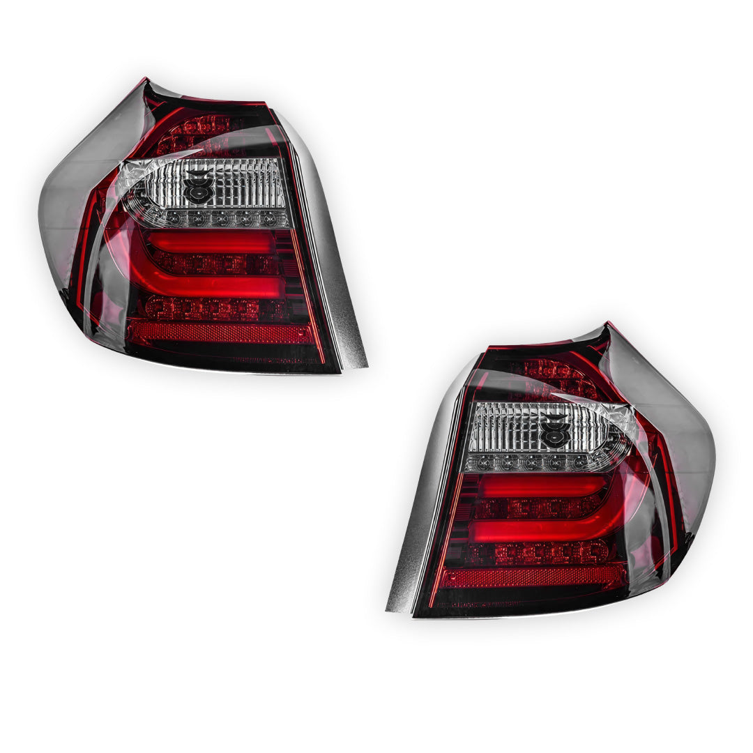 BMW 1 Series E81 / E87 Pre LCI (2004 - 2006) Clear Red 3D LED Tail Lights LH + RH