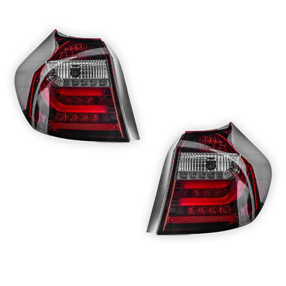BMW 1 Series E81 / E87 Pre LCI (2004 - 2006) Clear Red 3D LED Tail Lights LH + RH