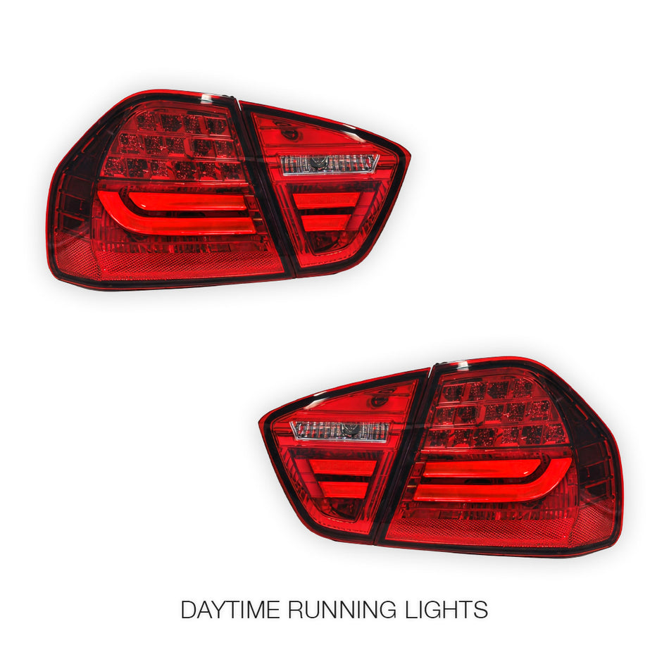 BMW 3 Series E90 Pre LCI (2005 - 2008) M3 LCI Style 3D LED Stipe Tail Lights LH + RH