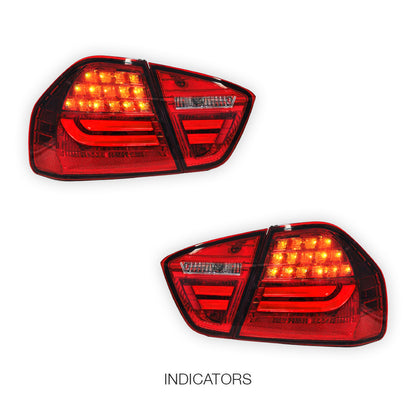 BMW 3 Series E90 Pre LCI (2005 - 2008) M3 LCI Style 3D LED Stipe Tail Lights LH + RH