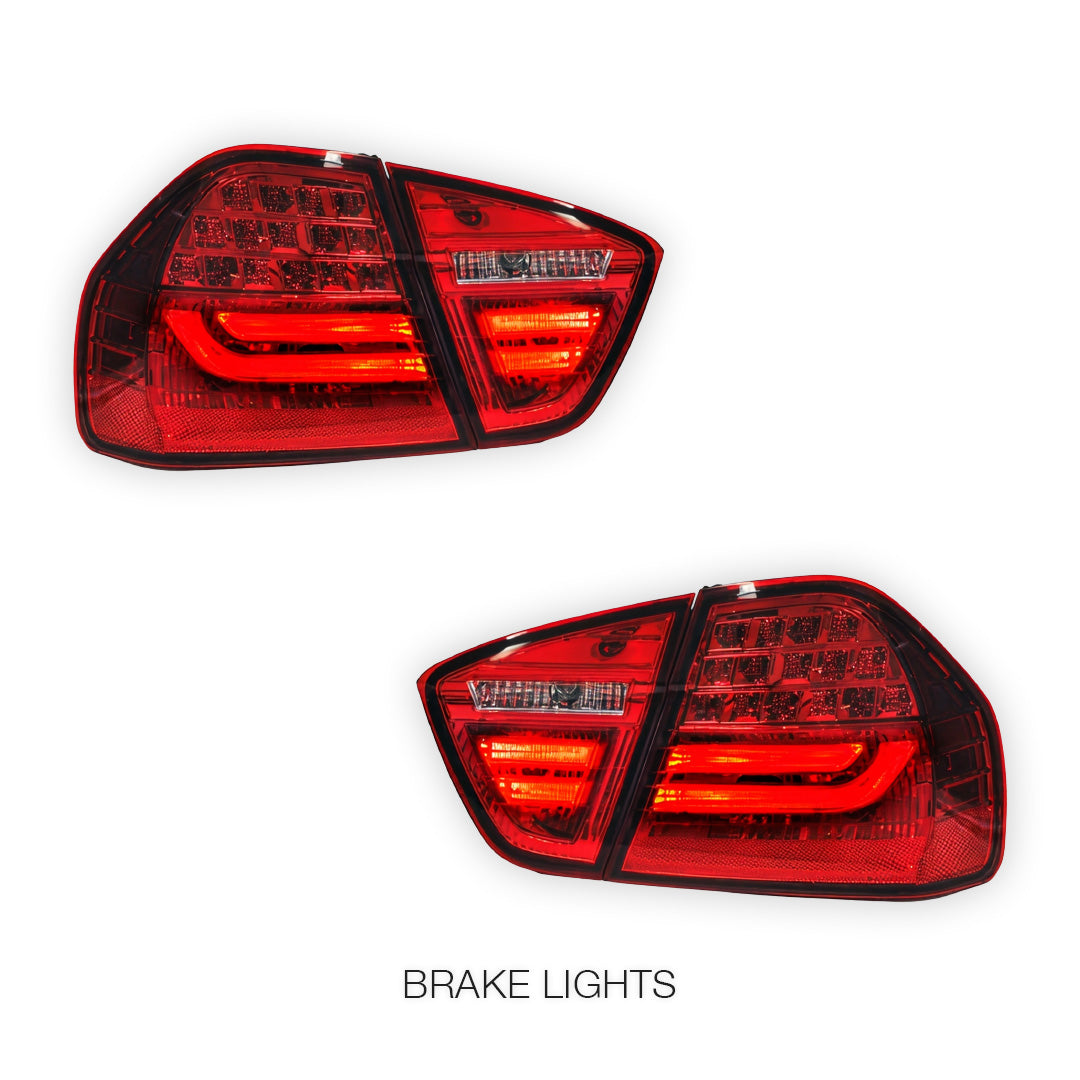BMW 3 Series E90 Pre LCI (2005 - 2008) M3 LCI Style 3D LED Stipe Tail Lights LH + RH