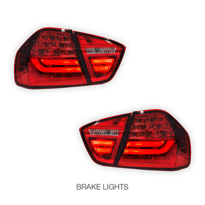 BMW 3 Series E90 Pre LCI (2005 - 2008) M3 LCI Style 3D LED Stipe Tail Lights LH + RH