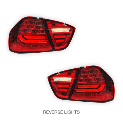 BMW 3 Series E90 Pre LCI (2005 - 2008) M3 LCI Style 3D LED Stipe Tail Lights LH + RH