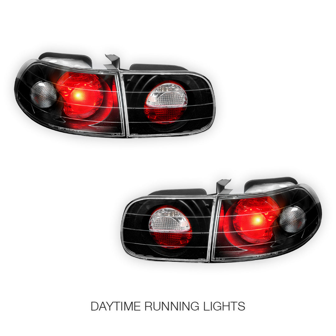 Honda Civic EG (1992 - 1995) Black Altezza Halogen Tail Lights LH + RH