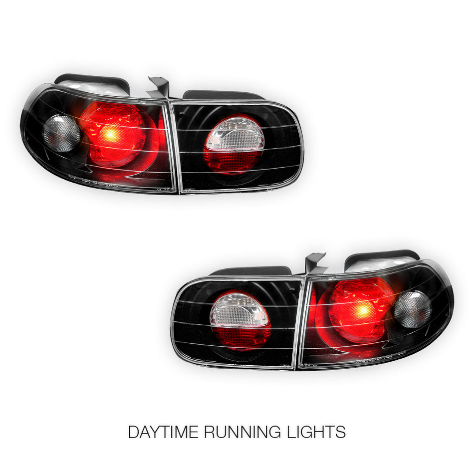 Honda Civic EG (1992 - 1995) Black Altezza Halogen Tail Lights LH + RH
