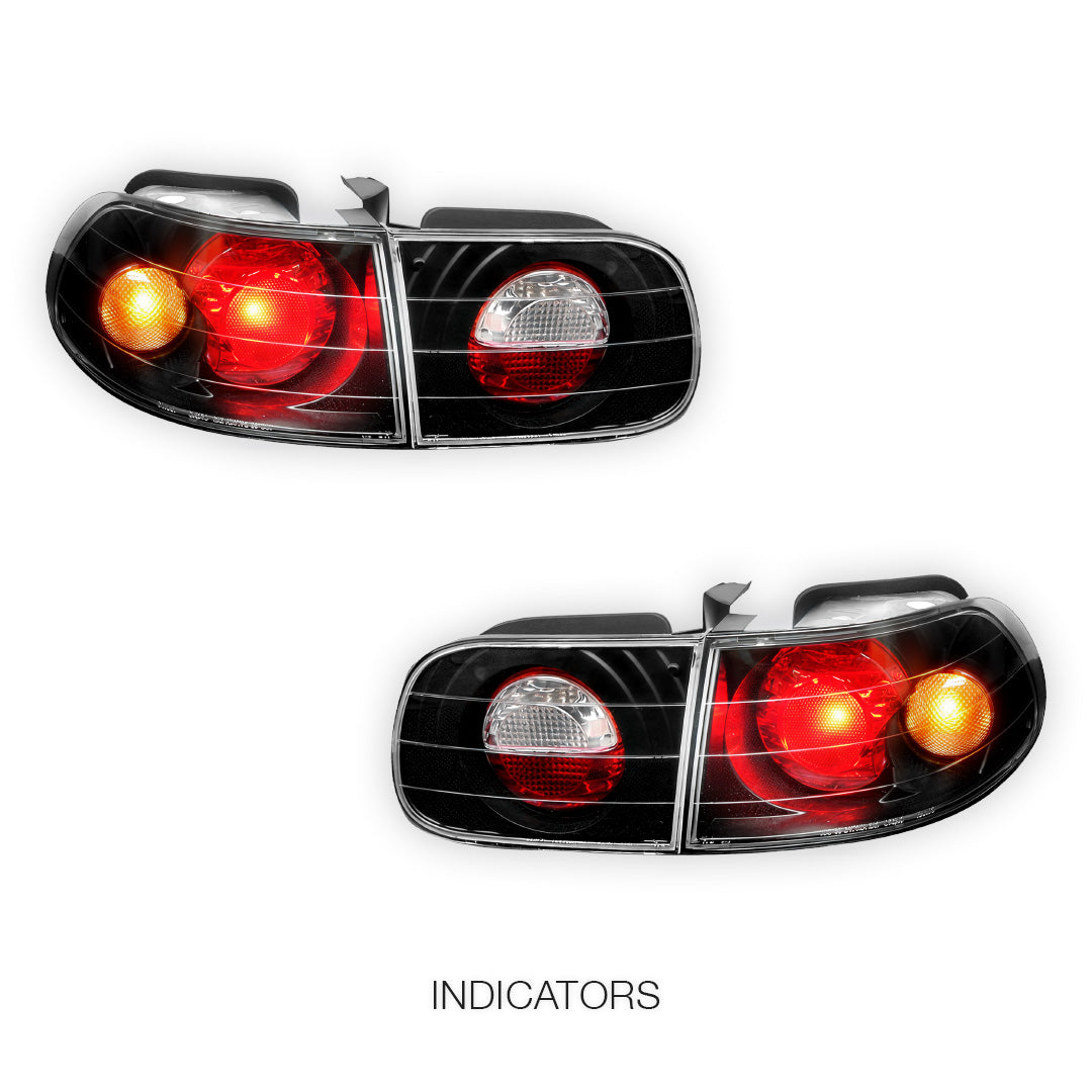 Honda Civic EG (1992 - 1995) Black Altezza Halogen Tail Lights LH + RH