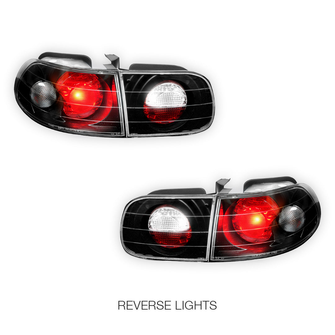 Honda Civic EG (1992 - 1995) Black Altezza Halogen Tail Lights LH + RH