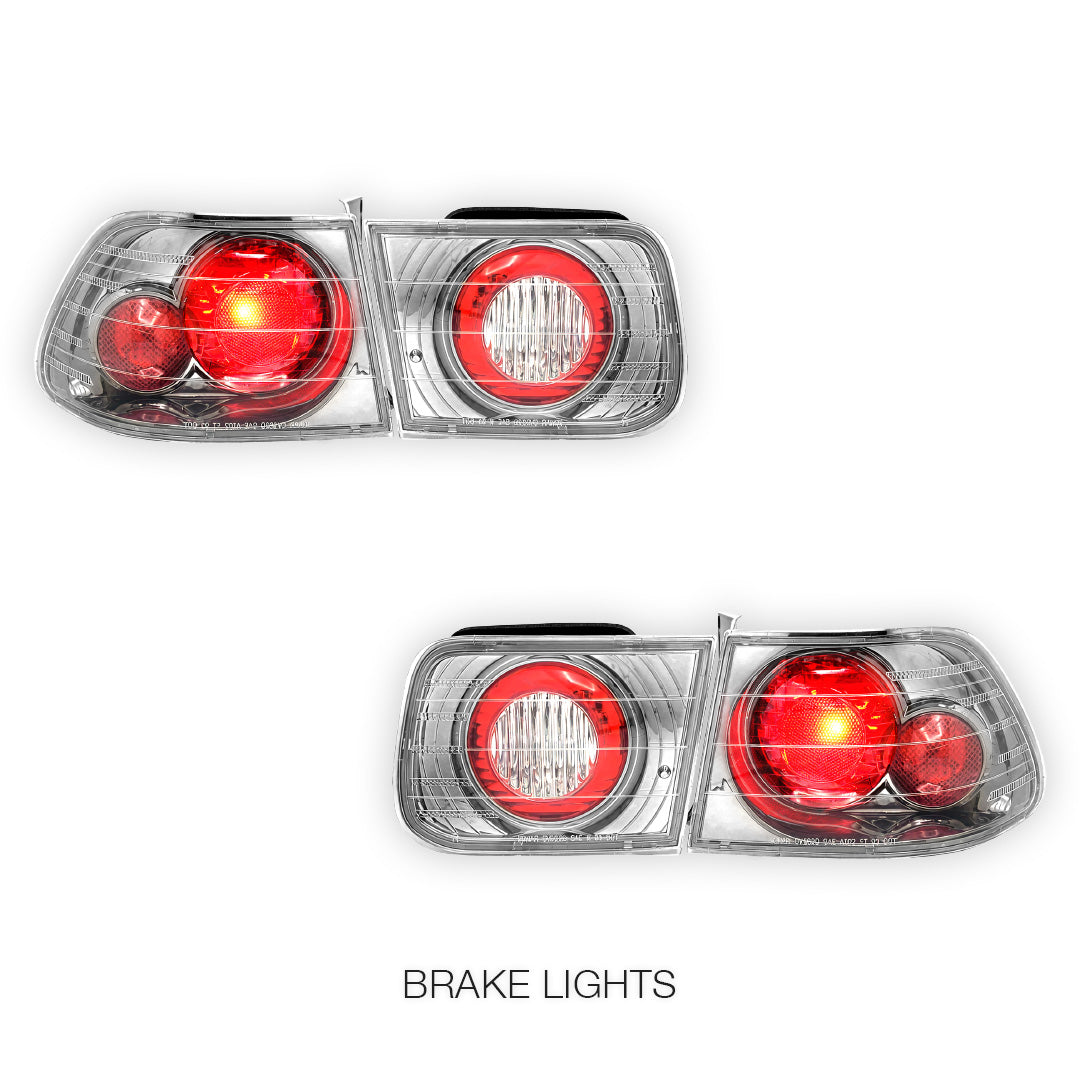 Honda Civic EK (1996 - 2000) Crystal Clear Altezza Halogen Tail Lights LH + RH