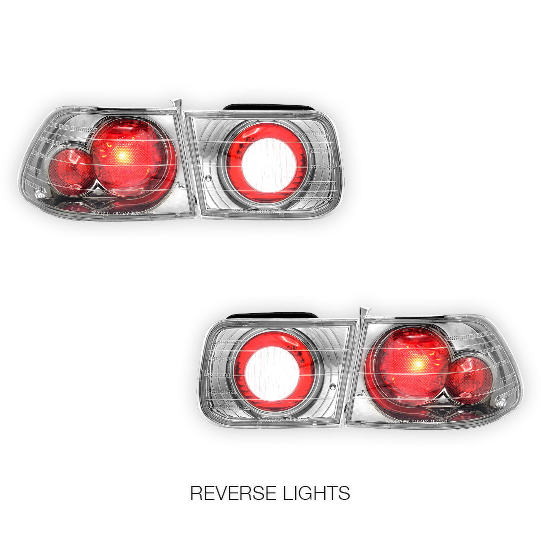 Honda Civic EK (1996 - 2000) Crystal Clear Altezza Halogen Tail Lights LH + RH