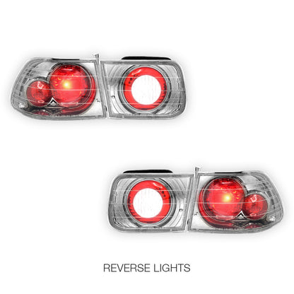 Honda Civic EK (1996 - 2000) Crystal Clear Altezza Halogen Tail Lights LH + RH