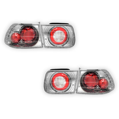 Honda Civic EK (1996 - 2000) Crystal Clear Altezza Halogen Tail Lights LH + RH