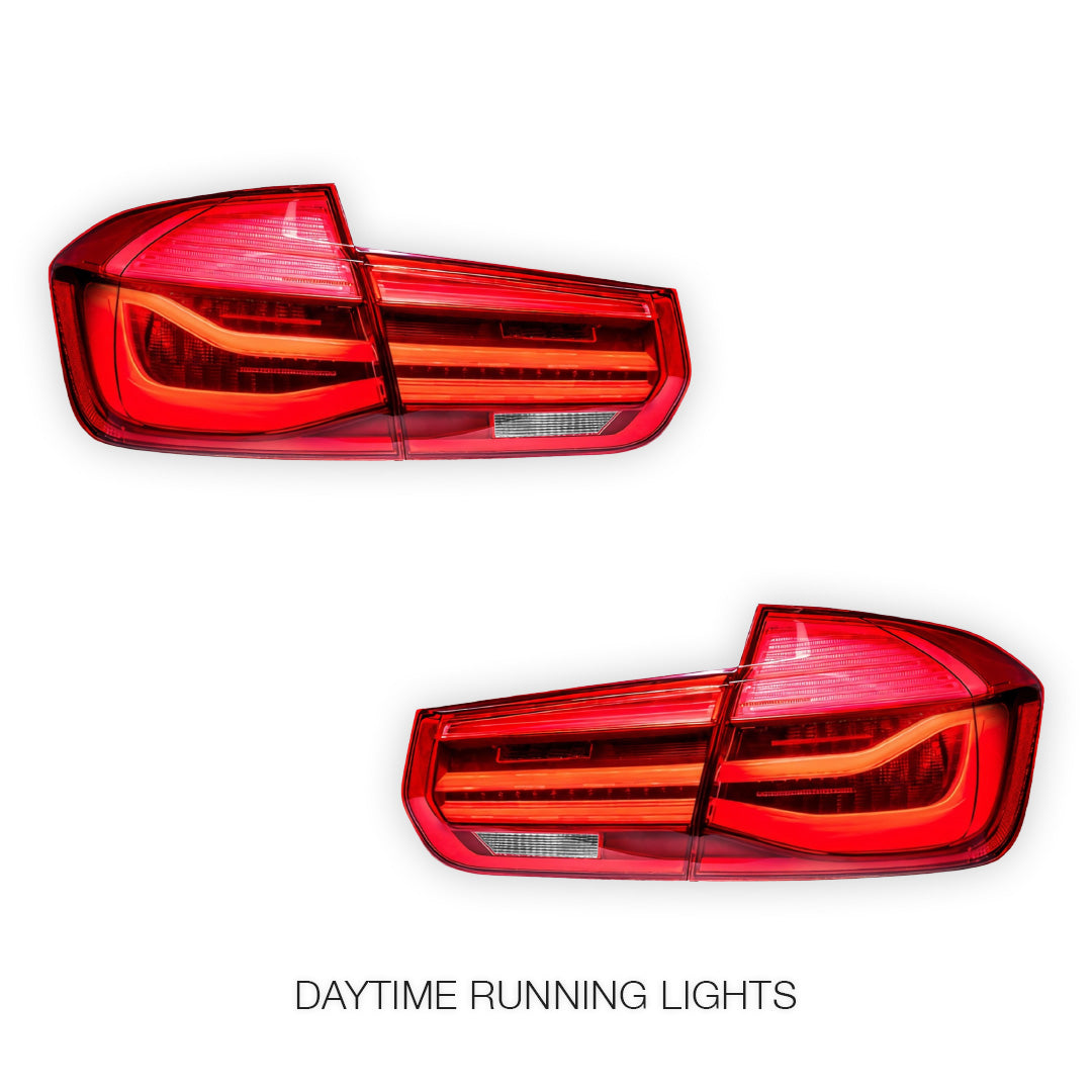 BMW 3 Series F30 / F80 (2012 - 2018) Red LCI Style Full LED Tail Lights LH + RH