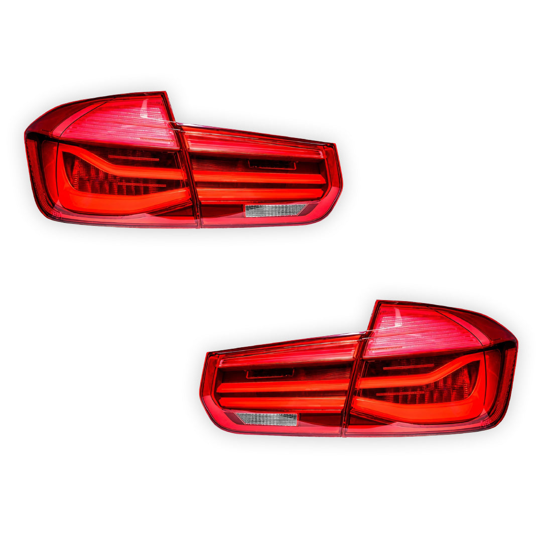 BMW 3 Series F30 / F80 (2012 - 2018) Red LCI Style Full LED Tail Lights LH + RH