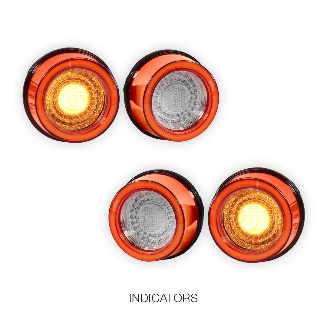 Ferrari 512 (1991 - 1996) Clear Red Full 3D LED Stripe Bar Tail Lights LH + RH