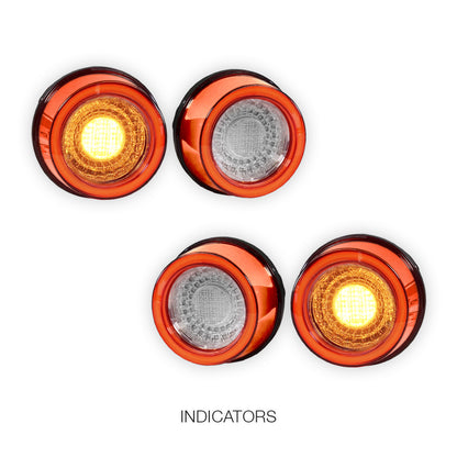 Ferrari 512 (1991 - 1996) Clear Red Full 3D LED Stripe Bar Tail Lights LH + RH