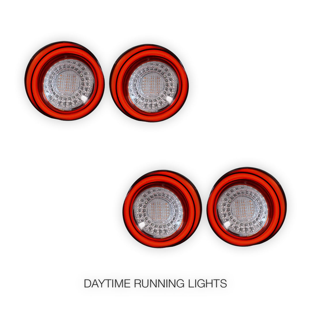 Ferrari F50 (1995 - 1997) Clear Red Full 3D LED Stripe Bar Tail Lights LH + RH