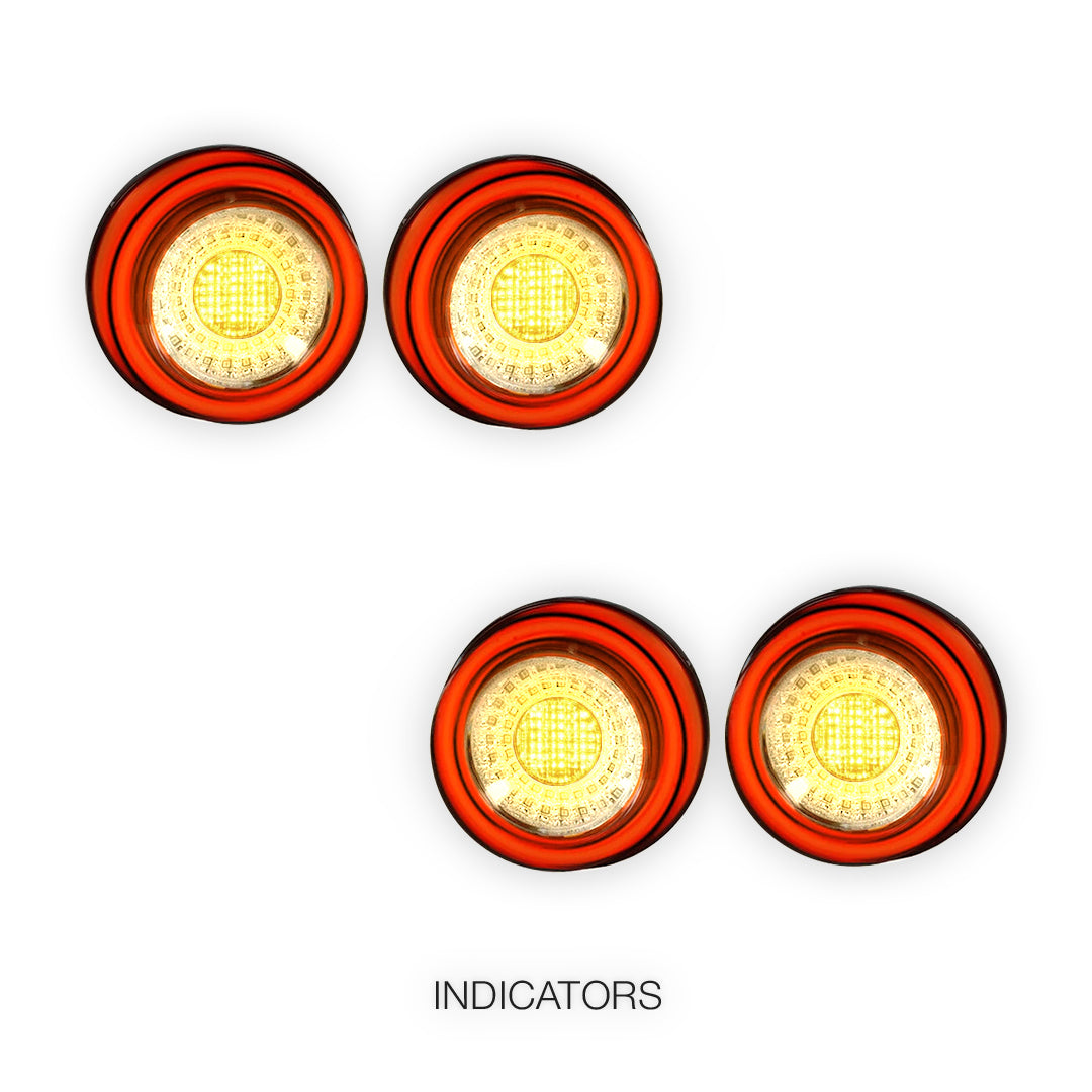 Ferrari F50 (1995 - 1997) Clear Red Full 3D LED Stripe Bar Tail Lights LH + RH