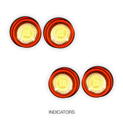 Ferrari F50 (1995 - 1997) Clear Red Full 3D LED Stripe Bar Tail Lights LH + RH