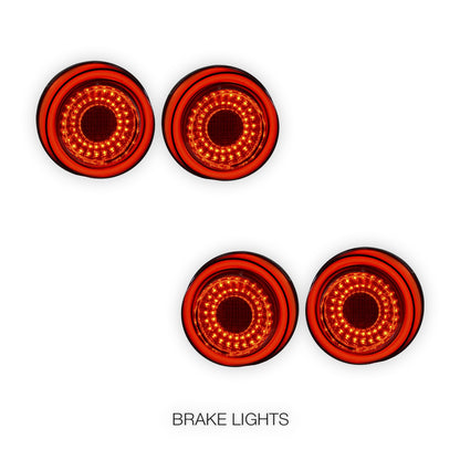 Ferrari F50 (1995 - 1997) Clear Red Full 3D LED Stripe Bar Tail Lights LH + RH