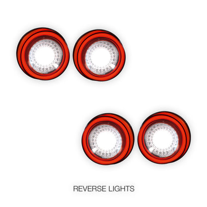 Ferrari F50 (1995 - 1997) Clear Red Full 3D LED Stripe Bar Tail Lights LH + RH