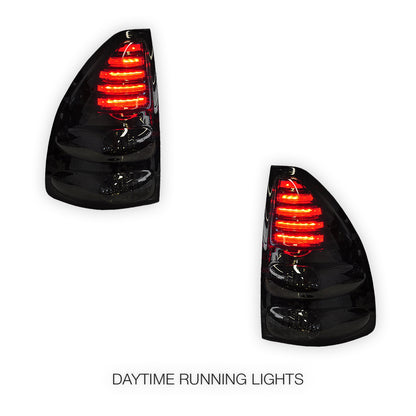 Toyota LandCruiser Prado 120 Series (2003 - 2009) Smoked Black LED Tail Lights LH + RH