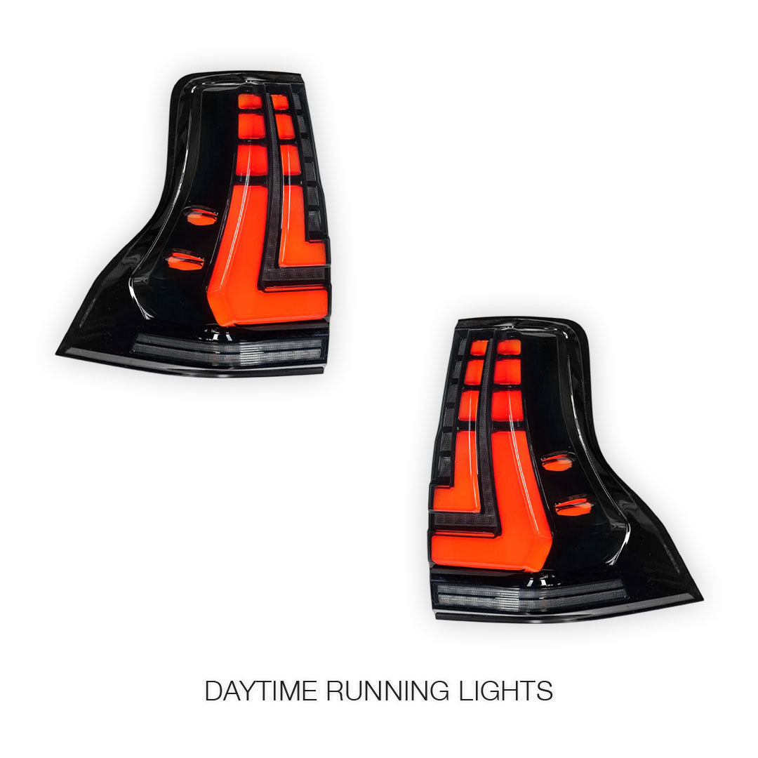 Toyota LandCruiser Prado 150 Series (2018 - 2023) Smoked Sequential Full LED Tail Lights LH + RH
