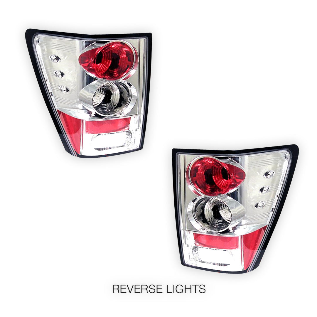 Jeep Grand Cherokee WH (2005 - 2010) Full Smoked Altezza Halogen Tail Lights LH + RH