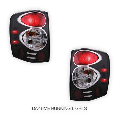 Jeep Grand Cherokee WJ (1999 - 2004) Black Altezza Halogen Tail Lights LH + RH