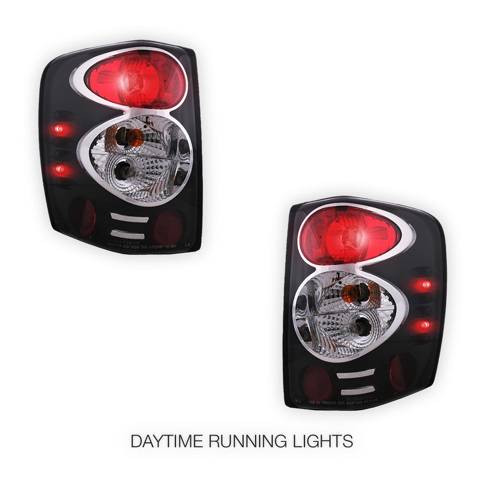 Jeep Grand Cherokee WJ (1999 - 2004) Black Altezza Halogen Tail Lights LH + RH