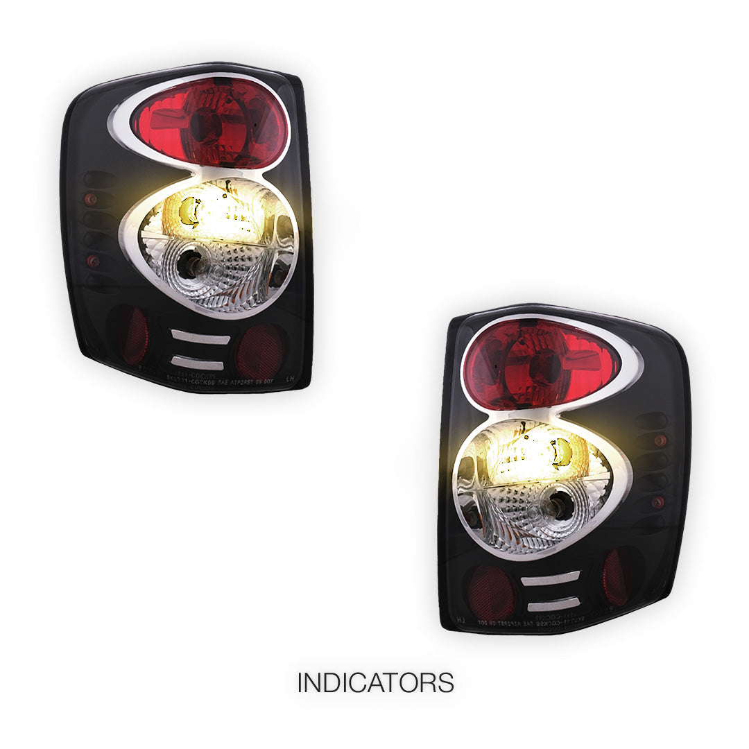 Jeep Grand Cherokee WJ (1999 - 2004) Black Altezza Halogen Tail Lights LH + RH
