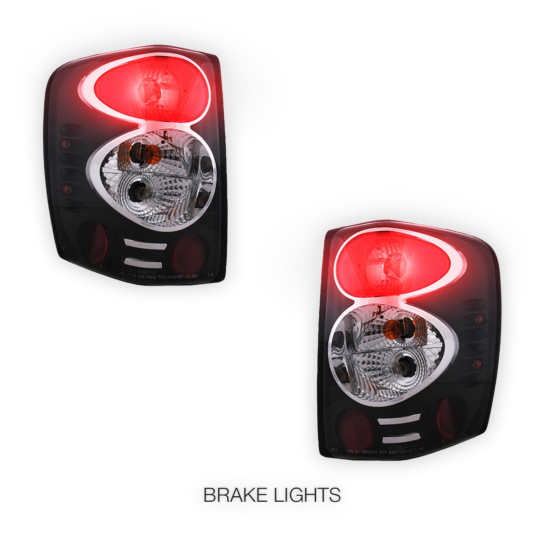 Jeep Grand Cherokee WJ (1999 - 2004) Black Altezza Halogen Tail Lights LH + RH