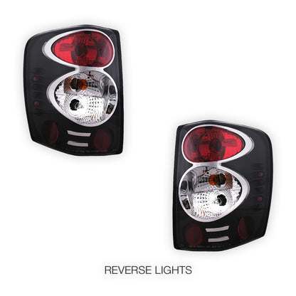Jeep Grand Cherokee WJ (1999 - 2004) Black Altezza Halogen Tail Lights LH + RH