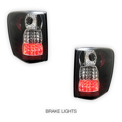 Jeep Grand Cherokee WJ (1999 - 2004) Black LED Tail Lights LH + RH