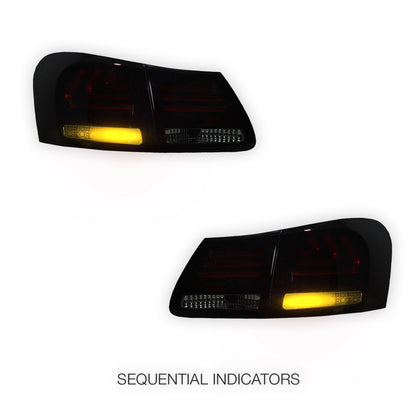 Lexus GS S190 (2005 - 2010) Smoked Red Sequential 3D LED Stripe Bar Tail Lights LH + RH